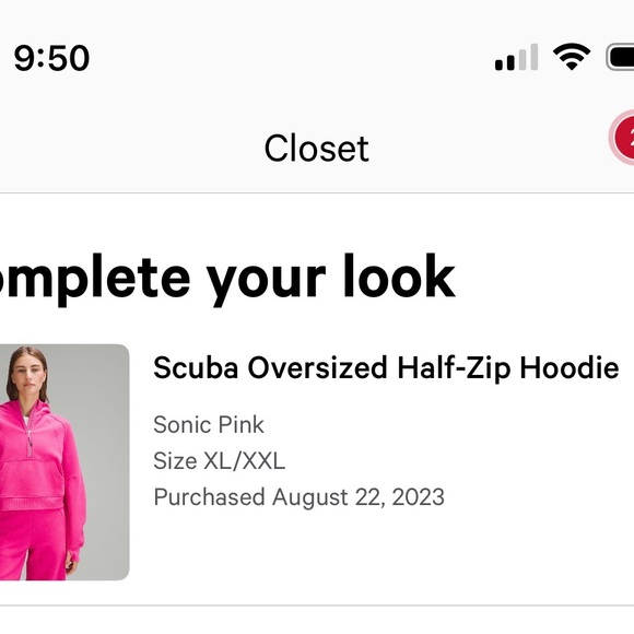 Lululemon Scuba Oversized Half-Zip Hoodie Sonic Pink XL/XXL - Picture 9 of 9